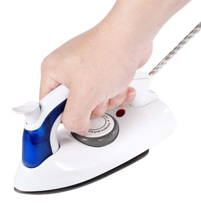 Mini tragbares faltbares elektrisches Dampfbügeleisen für Kleidung mit 3 Gängen Teflon-Grundplatte Hand-Flatiron für Reisen zu Hause – Bild 7