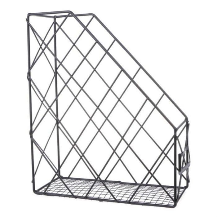 Zeitschriftenhalter Modernes Desktop-Buchaufbewahrungsregal Eisen-Bücherregal, (Black), (Gold) – Bild 1