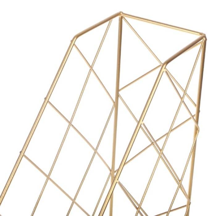 Zeitschriftenhalter Modernes Desktop-Buchaufbewahrungsregal Eisen-Bücherregal, (Black), (Gold) – Bild 5