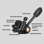 Q08 Dreidimensionale Dämpfung 360-Grad-Panorama-Skala Nivellierung von Metallstativköpfen – Bild 6