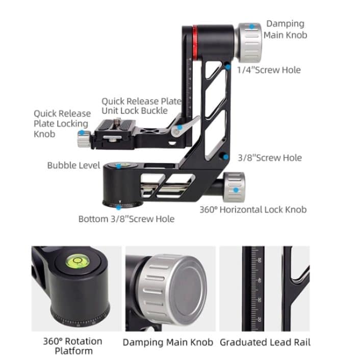 Xiletu Xgh3 360-Grad-Drehung Horizontaler Ausleger Hohlkardan-Stativkopf – Bild 6