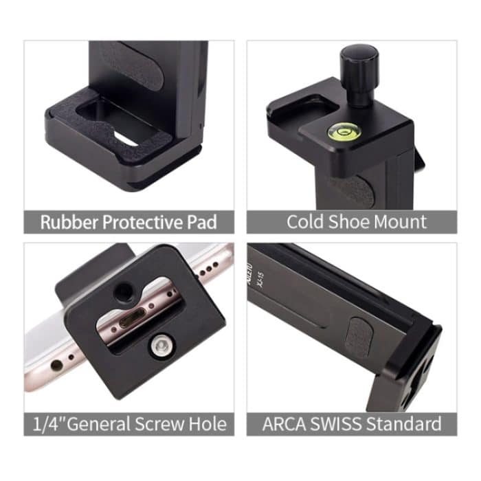 Xiletu Xj15 Live-Übertragung Desktop Vollmetall-Stativhalterung für Tablet-PC-Telefonklemme mit 1/4-Zoll-Schraubenlöchern und Kaltschuhbasis, Xj15 – Bild 6