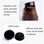 Outdoor Solar Schmiedeeisen Laterne Gartendekoration Licht LED Pendelleuchte – Bild 7