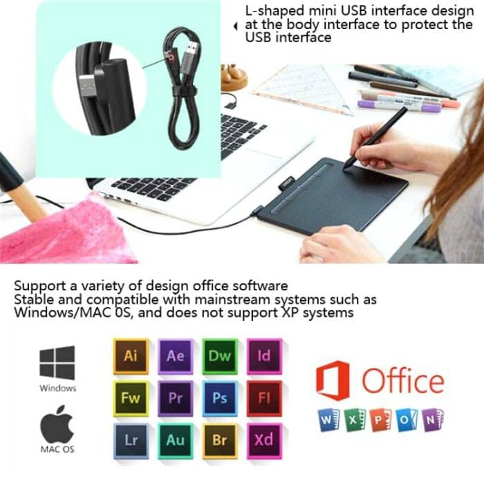 Wacom CTL-4100 Tablet Intuos Handbemalte Tafel Computer Zeichenbrett Handschrifttafel – Bild 5