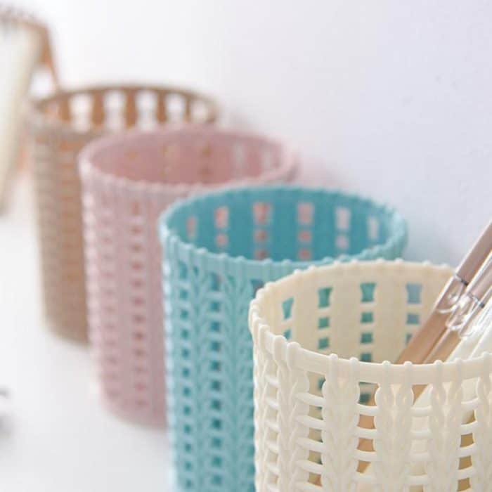 HH301 Büro Organizer Desktop Hohlzylinder Stift Aufbewahrungsbox Bleistift Pinsel Topf Stifthalter Make-up Pinsel Kunststoffbehälter – Bild 4