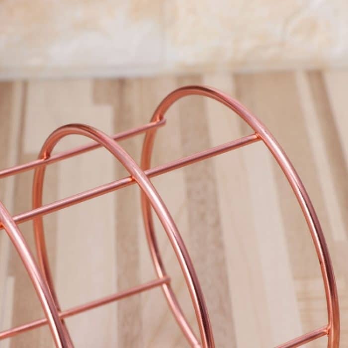 Roségoldfarbener Stifthalter aus Metall, Eisenkunst, Empfangskorb, Schreibtisch, Schreibwaren, Büro, Schule, Schreibtischzubehör – Bild 5