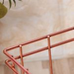 Roségoldfarbener Stifthalter aus Metall, Eisenkunst, Empfangskorb, Schreibtisch, Schreibwaren, Büro, Schule, Schreibtischzubehör – Bild 6