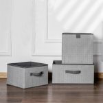 2 Stück Schubladen-Aufbewahrungsbox aus Vliesstoff, quadratisch, zum Sortieren von Kleidungsresten, 16L, 23L, 29L – Bild 3