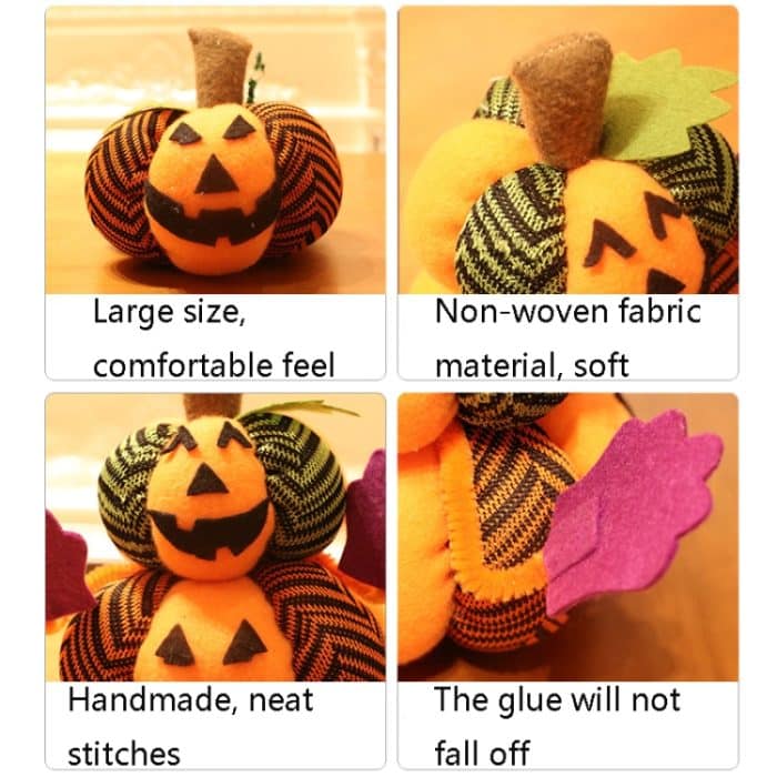 3 Stück Halloween-Vlies-Kürbis-Puppen, Dekoration, Ornamente, Halloween-Bar, Party, Veranstaltungsort, Dekoration, Requisiten, Small, Medium, Double Layer – Bild 4