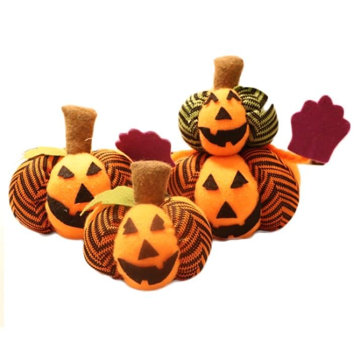 3 Stück Halloween-Vlies-Kürbis-Puppen, Dekoration, Ornamente, Halloween-Bar, Party, Veranstaltungsort, Dekoration, Requisiten, Small, Medium, Double Layer – Bild 7