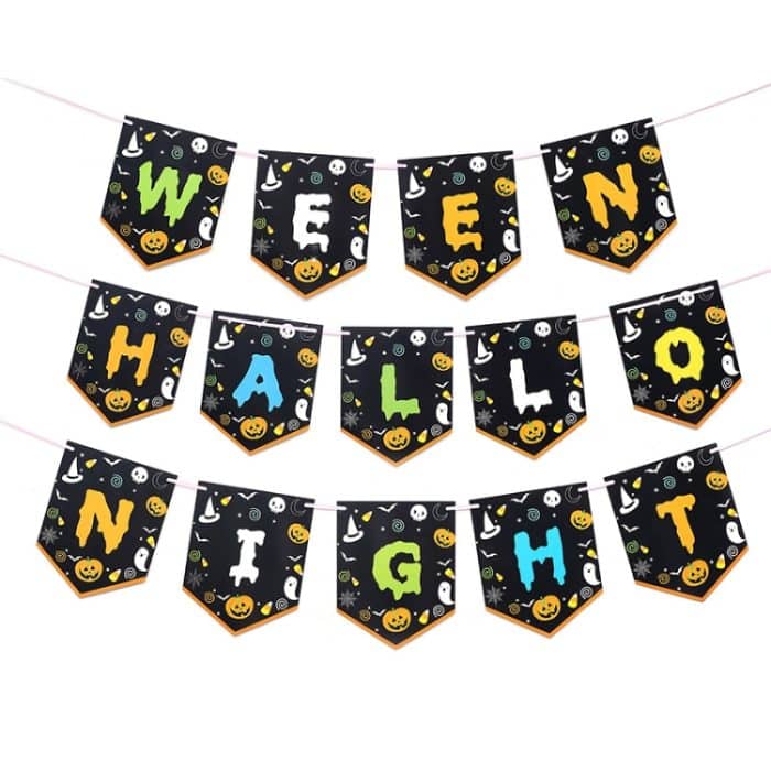 24 Personen Set Halloween Party Dekoration Geschirr Set Tischdecke Pappteller Banner ohne Strohhalm – Bild 5