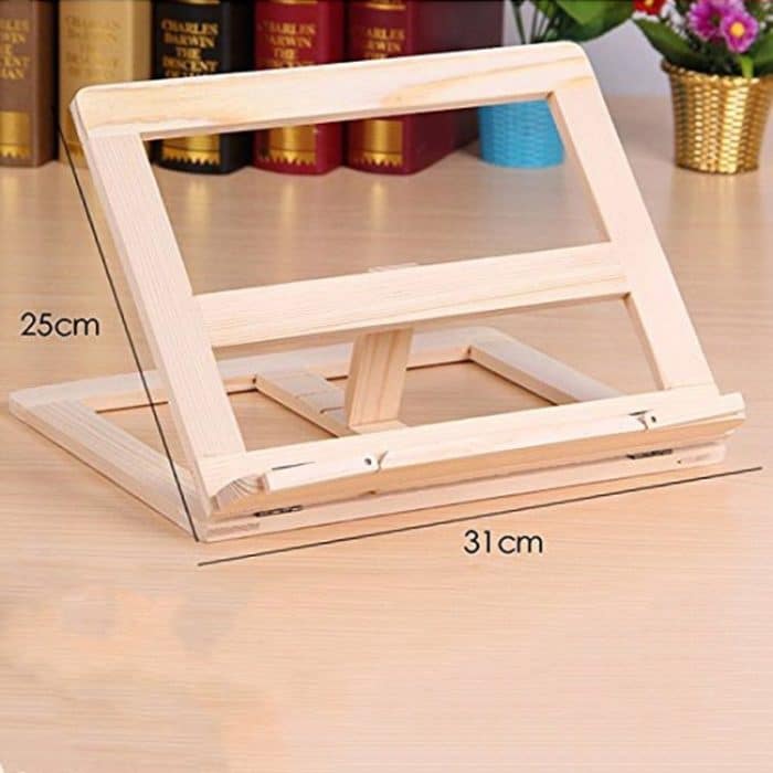 Holzrahmenbuch Lese Bücherregal Halterung Unterstützung Tablet PC Music Stand Zeichnung Staffelei – Bild 5