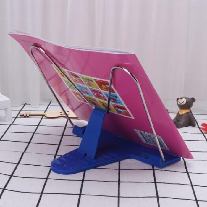 Buchständer aus Metall mit verstellbarem Winkel, beweglicher, tragbarer Dokumenten- und Lesehalter – Bild 4