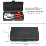 16 in 1 Edelstahl Kupfer Aluminiumstreifen Eisen Leder Kunststoff Manuelle Stanzzange Stanzmaschinenset – Bild 6