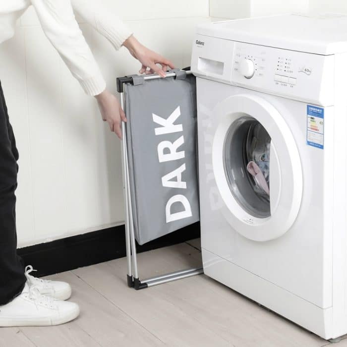 Zusammenklappbarer Wäschekorb mit drei Gittern für schmutzige Kleidung, Organizer für Zuhause, Aufbewahrungskorb, 3 Grid – Bild 4