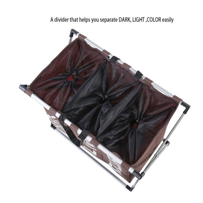 Zusammenklappbarer Wäschekorb mit drei Gittern für schmutzige Kleidung, Organizer für Zuhause, Aufbewahrungskorb, 3 Grid – Bild 6