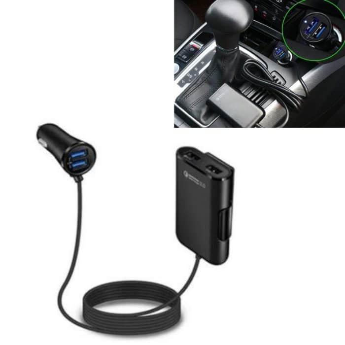Eins für vier 8A Autoladegerät QC3.0 Schnellladung 4USB Autoladegerät vorne und hinten – Bild 1