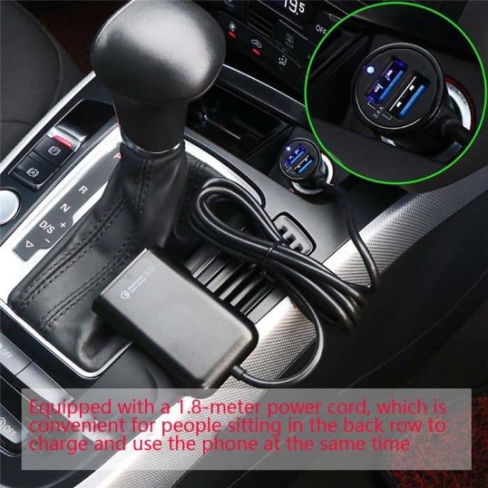 Eins für vier 8A Autoladegerät QC3.0 Schnellladung 4USB Autoladegerät vorne und hinten – Bild 4