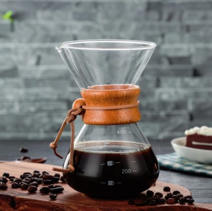 Handkaffeekanne Hochtemperaturbeständige 400-ml-Glaskaffeekanne, Pot Without Strainer, Pot With Strainer