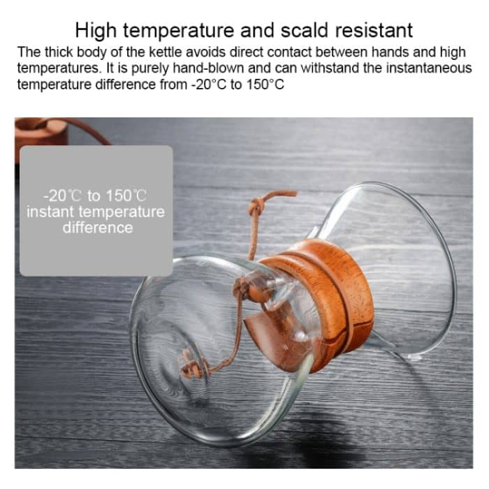 Handkaffeekanne Hochtemperaturbeständige 400-ml-Glaskaffeekanne, Pot Without Strainer, Pot With Strainer – Bild 3