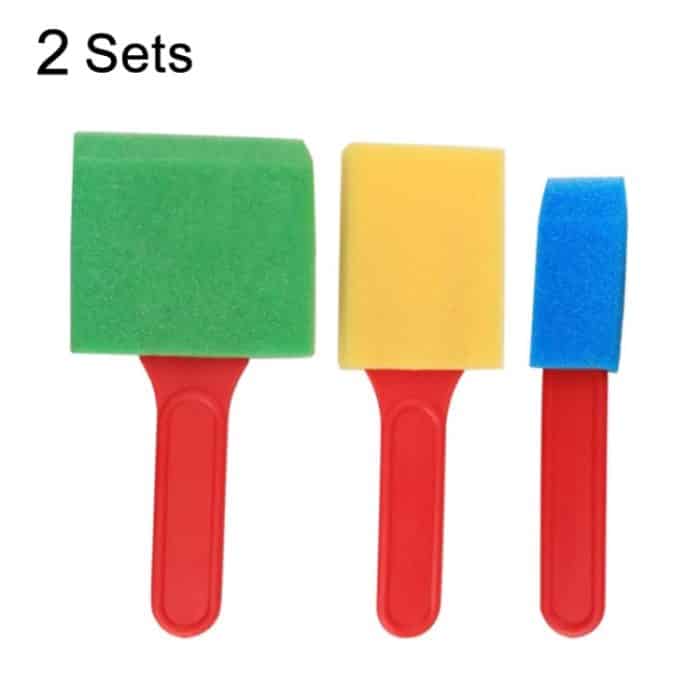 TBD053713001A.jpg 7 Sets Schwamm-Malpinsel für Kinder, Kunstmalerei, Siegelwerkzeug, 3 PCS/Set Film Brush – Bild 1
