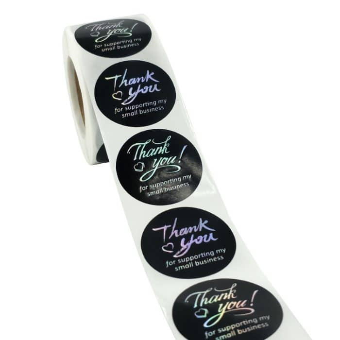 2 Stück Dankesaufkleber Hot Silver Label Verfärbungsaufkleber, 38mm / 1.5inch – Bild 3