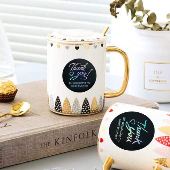 2 Stück Dankesaufkleber Hot Silver Label Verfärbungsaufkleber, 38mm / 1.5inch – Bild 6