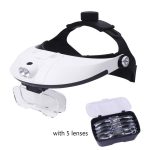 Ältere Menschen lesen und reparieren Lupe mit 2 LED-Lampen Head-Mounted HD Lupe – Bild 2