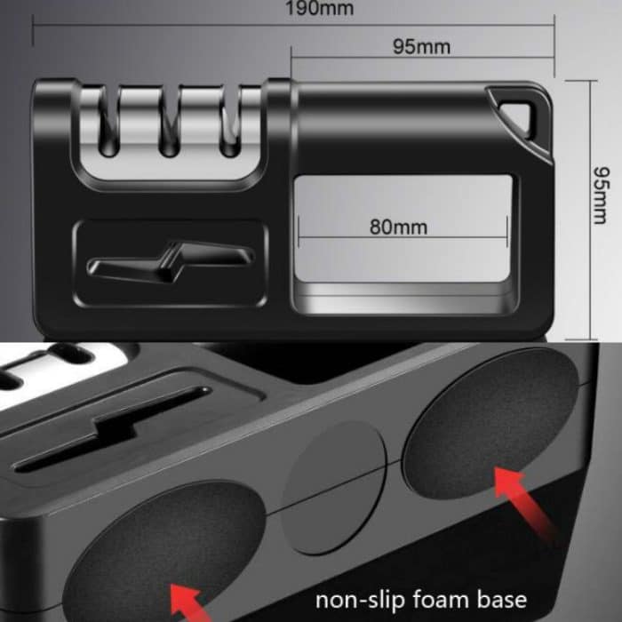 2 Stück dreistufiger Küchenschärfer Multifunktions-Küchenmesser-Scheren-Schleifstein, Ordinary Cutter Head Black, Diamond Cutter Head Black, Ordinary Cutter Head Red, Diamond Cutter Head Red, Ordinary Cutter Head Red+Black, Diamond Cutter Head Red+Black – Bild 6