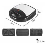 3 in 1 Sandwich Maker Multifunktions-Waffeleisen Panini Breakfast Maker, EU Plug – Bild 5
