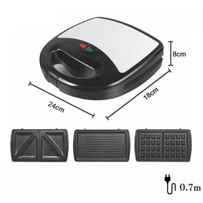 3 in 1 Sandwich Maker Multifunktions-Waffeleisen Panini Breakfast Maker, EU Plug – Bild 5