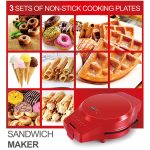 3-in-1 Multifunktions-Elektrobackform Frühstücksmaschine Donut Sandwich Waffeleisen Pizza Maker, EU Plug – Bild 11
