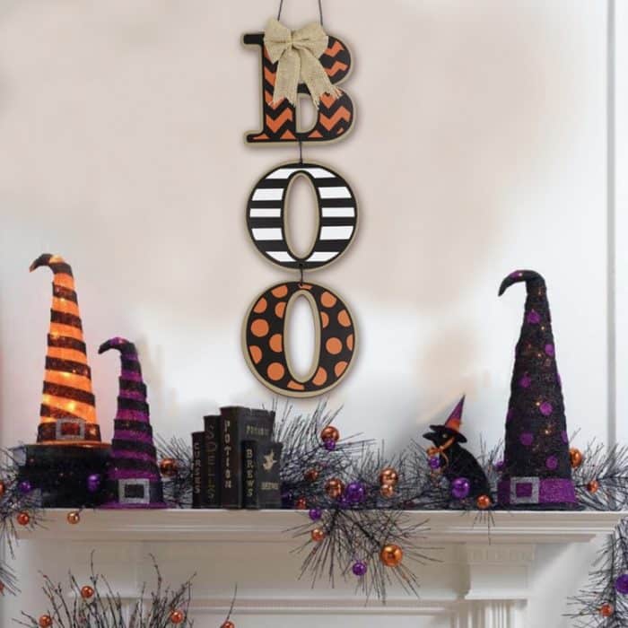 Hölzerne Halloween BOO Briefe Home Decoration Hanging Crafts – Bild 6