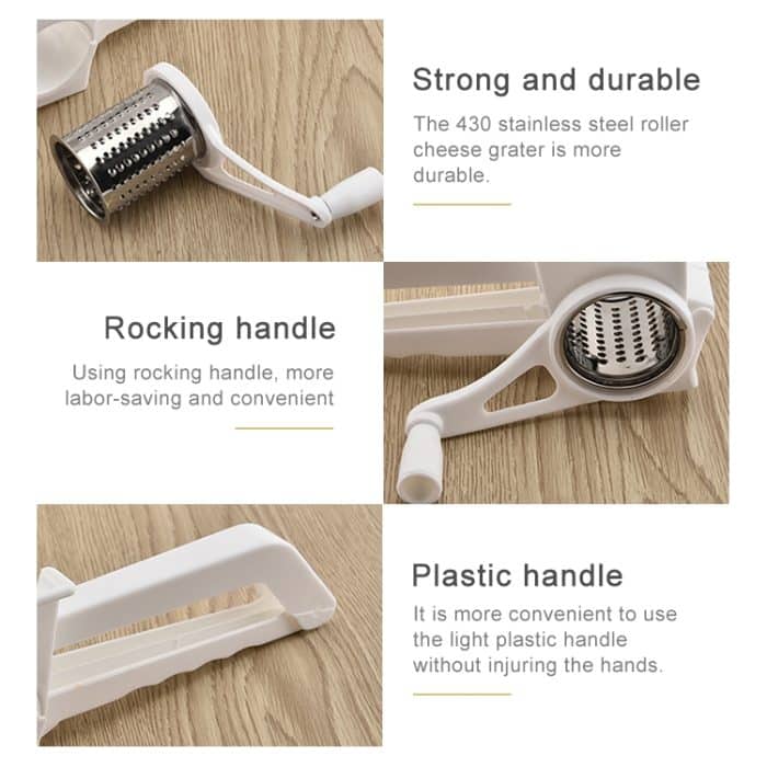 Käse Handkurbel-Rotationsreibe Kunststoff-Mehrzweckreibe – Bild 5