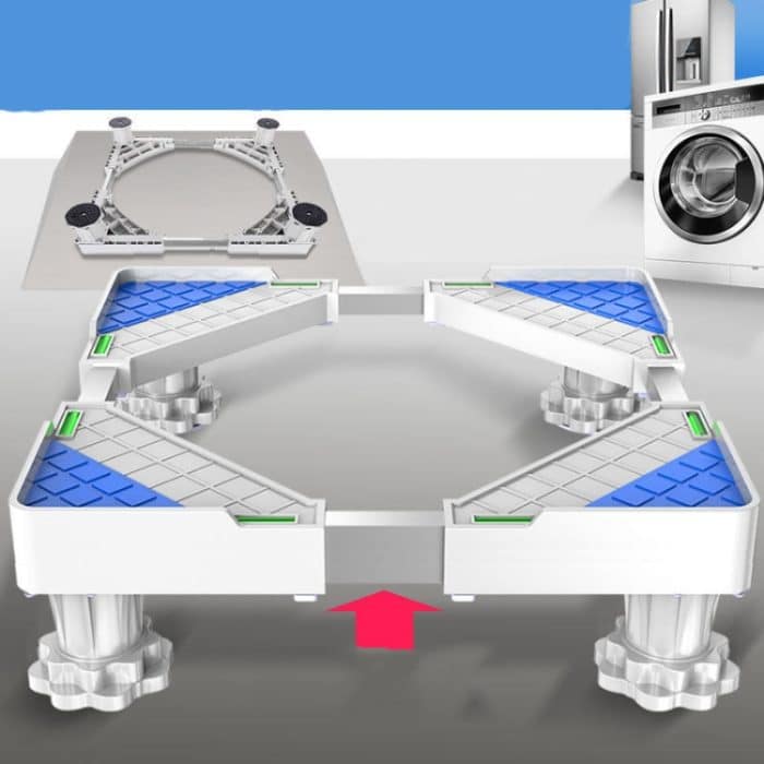 Verstellbare Edelstahl-Kühlschrankhalterung, Waschmaschinen-Basishalterung, Single Tube 4 Legs, Single Tube 4 Wheels, Single Tube 8 Legs, Single Tube 4 Wheels + 4 Legs, Double Tubes 4 Wheels + 4 Legs, Double Tubes 4 Wheels + 8 Legs... – Bild 1