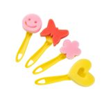 4 Sets Schwamm-Malpinsel für Kinder, Kunstmalerei, Siegelwerkzeug, zufällige Lieferung, 4 Yellow Handles – Bild 2