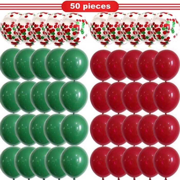 TBD05414832.jpg 2 stücke Weihnachten rot Green Confetti Ballon Set Frohe Weihnachten Weihnachtsfeierdekorationen – Bild 1