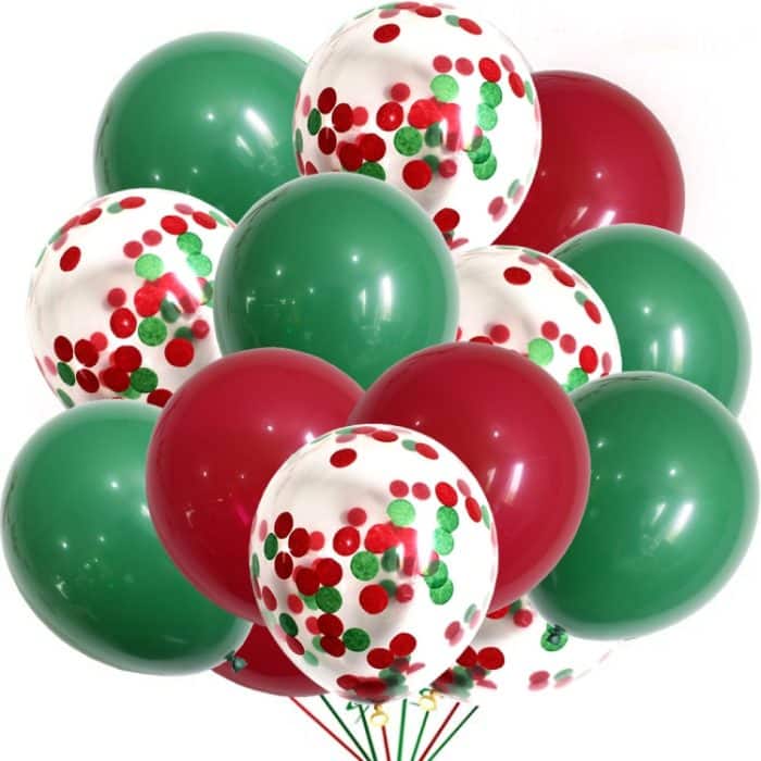 2 stücke Weihnachten rot Green Confetti Ballon Set Frohe Weihnachten Weihnachtsfeierdekorationen – Bild 2