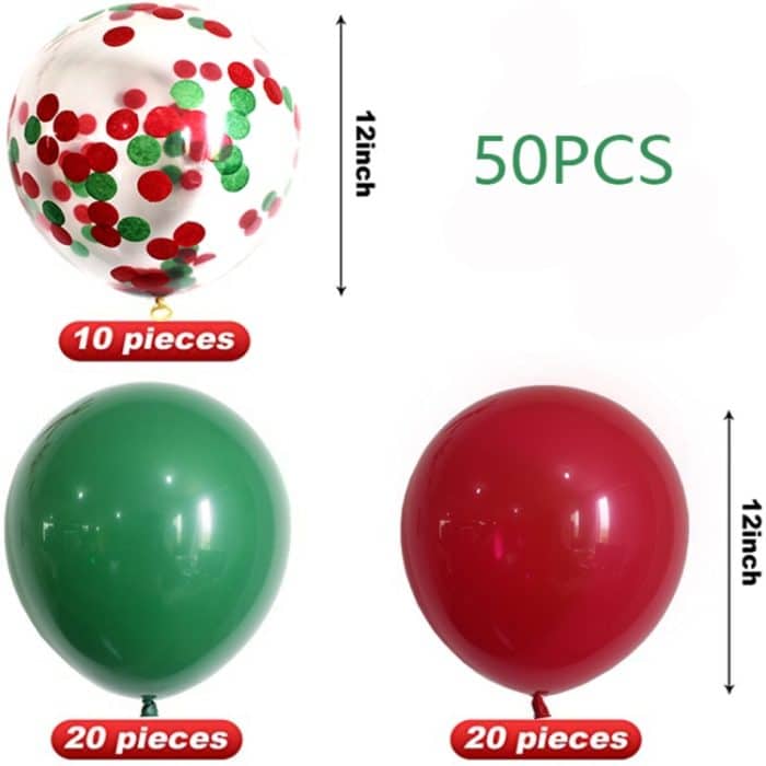 2 stücke Weihnachten rot Green Confetti Ballon Set Frohe Weihnachten Weihnachtsfeierdekorationen – Bild 3