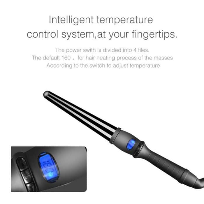 LCD Konischer Lockenstab Einzelrohr Keramikglasur Birnenblütenkegel, 19mm EU, 25mm EU, 25mm US, 19mm US, 32mm EU – Bild 4