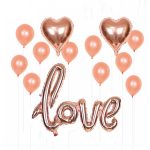 2-teiliges LOVE-Aluminiumfolien-Ballon-Dekorationsset für Hochzeit, Hochzeit, Veranstaltungsort, Layout, Luftballons, LOVE + 2 Heart Shape + 10 Latex, LOVE + 2 Heart Shape + 10 Sequins, LOVE + 2 Heart Shape + 5 Sequins 5 Latex