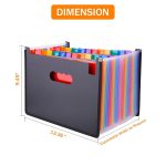 Orgel, erweiterbarer farbiger Aktenordner, A4-Organizer, tragbar, für Geschäftsbürobedarf, Größe: 33 x 23,5 cm, 24 Pockets, 13 Pockets, 37 Pockets, 48 Pockets – Bild 3