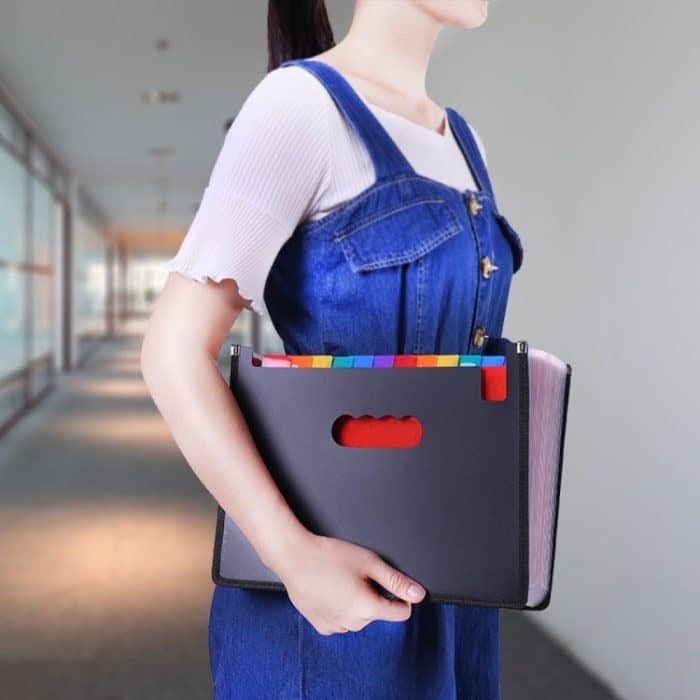 Orgel, erweiterbarer farbiger Aktenordner, A4-Organizer, tragbar, für Geschäftsbürobedarf, Größe: 33 x 23,5 cm, 24 Pockets, 13 Pockets, 37 Pockets, 48 Pockets – Bild 8