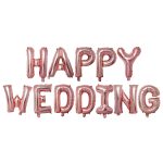 Hochzeitsdekoration Anordnung Set 16 Zoll Happy Wedding Rose Gold Brief Ballondekoration – Bild 3