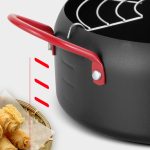 Tempura Hot Pot Haushaltsfritteuse, antihaftbeschichtete Pfanne mit Filterhalter, 18cm without Clip, 20cm without Clip, 22cm with Clip – Bild 3
