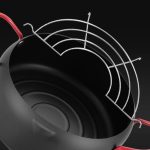 Tempura Hot Pot Haushaltsfritteuse, antihaftbeschichtete Pfanne mit Filterhalter, 18cm without Clip, 20cm without Clip, 22cm with Clip – Bild 5