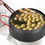 Tempura Hot Pot Haushaltsfritteuse, antihaftbeschichtete Pfanne mit Filterhalter, 18cm without Clip, 20cm without Clip, 22cm with Clip – Bild 7