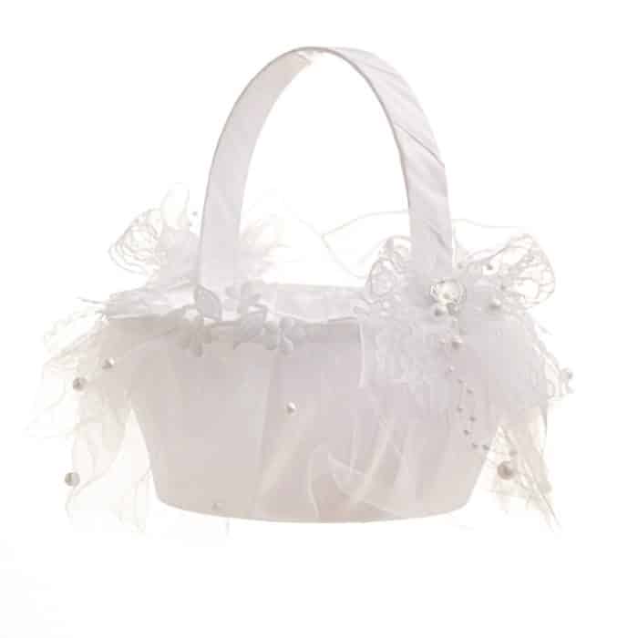 Hochzeit Blumenkörbe Spitze Diamant Braut Handkorb – Bild 1