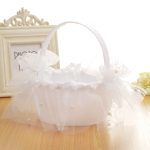 Hochzeit Blumenkörbe Spitze Diamant Braut Handkorb – Bild 2