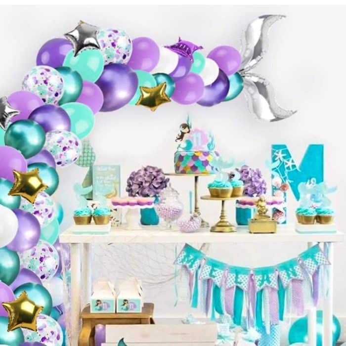 TBD05436628.jpg Goldene quadratische stück konfetti ballon set ozean thema mermaid party ballon dekoration set – Bild 1